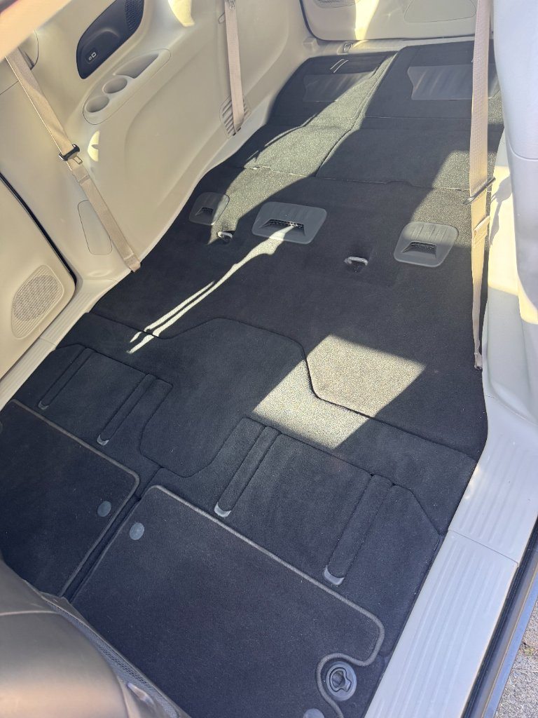 Minivan cargo floor and carpets after an interior deep clean